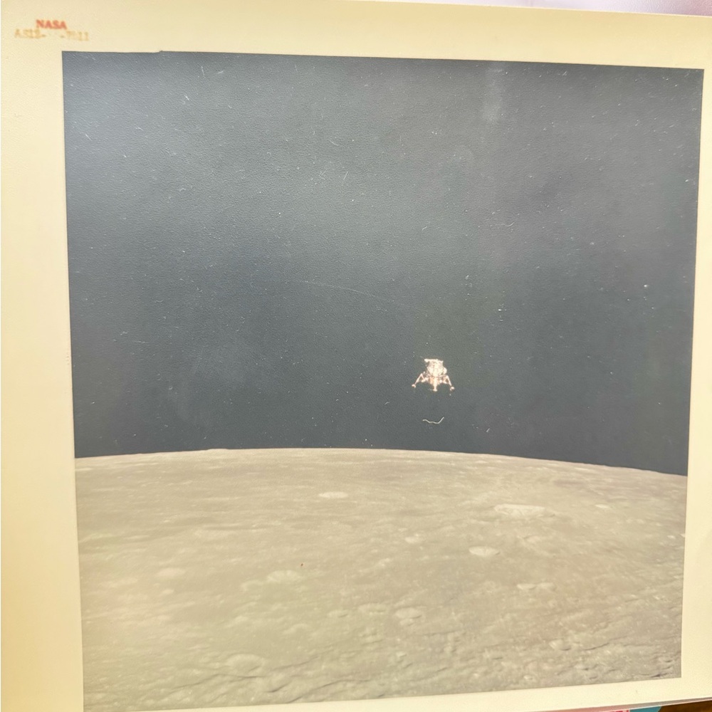 NASA Original 1969 Moon Landing🌙 Lunar Module & Moon Curvature Photo, Very Rare